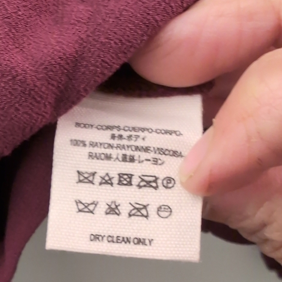 Free People Red Long Sleeve Relaxed V-Neck Blouse - Picture 6 of 8